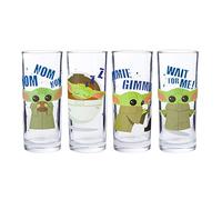 Silver Buffalo Star Wars The Mandalorian The Child Gimmie Gimmie Nom Nom 4 Piece Tumbler Glass Set, 10 Ounces