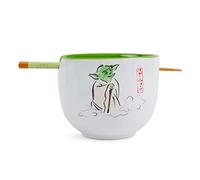 Silver Buffalo Star Wars Yoda May The Force Be with You Ceramic Ramen Bowl and Chopstick Set