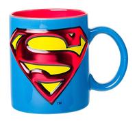 Silver Buffalo Superman Logo Icon Embossed Foil 20oz Ceramic Mug