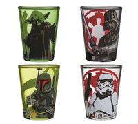 Silver Buffalo SW031SG3 Star Wars Character Fight Mini Glass Set, 4-Pack