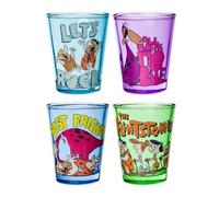 Silver Buffalo The Flintstones Stylized Character 4pc 1.5oz Mini Glass Set
