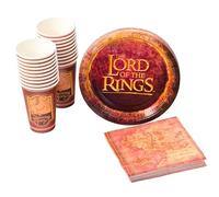 Silver Buffalo The Lord of the Rings Prancing Pony 60 Pack Partyware Disposable Paper Plates, Napkins, and Cups