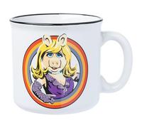 Silver Buffalo The Muppets Miss Piggy Glitter Ceramic Camper Mug, 20 Ounces