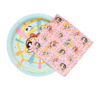 Silver Buffalo The Powerpuff Girls Featuring Blossom, Bubbles and Buttercup Disposable Paper Plates and Napkins, Pack of 32