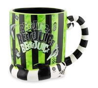 Silver Buffalo WBH2213D Beetlejuice Stripes and Names Boxed Ceramic 3D Sculpted Mug, Green/Black