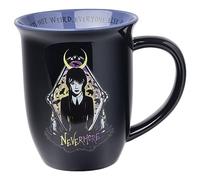 Silver Buffalo Wednesday Addams Nevermore I'm Not Weird, Everyone Else Is Wide Rim Ceramic Mug, 16 Ounces
