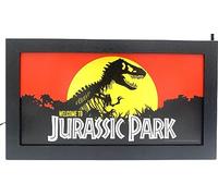 Silver Buffalo Welcome to Jurassic Park Gel Coat 10" x 18" Framed MDF Wall Art - Iconic Jurassic Park Logo/Emblem - Man Cave Entrance
