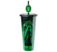Silver Buffalo Wicked Elphaba Don't Hide Your Magic Plastic Cold Cup with Lid and Topper Straw, 24 Ounces