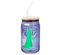 Silver Buffalo Wicked Featuring Elphaba Make Your Own Magic Glass Jar Tumbler with Bamboo Lid and Glass Straw, 16 Ounces