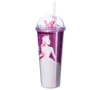 Silver Buffalo Wicked Glinda Pink Dome Glitter Top Travel Tumbler, 24 Ounces