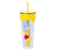 Silver Buffalo Winnie The Pooh Eating Honey with Bees 26oz. Plastic Drip Tumbler