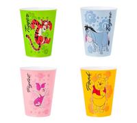 Silver Buffalo Winnie the Pooh Featuring Tigger, Eeyore, and Piglet 4 Pack Plastic Mini Cup Set, 1.5 Ounces