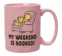 Silver Buffalo Winnie The Pooh My Weekend is Booked Wax Resist 17oz Ceramic Pottery Mug