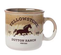 Silver Buffalo Yellowstone Dutton Ranch Silo Reactive Glaze Ceramic Camper Mug, 20 Ounces