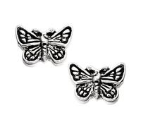 Silver Butterfly Stud Earrings - 9mm - F0225