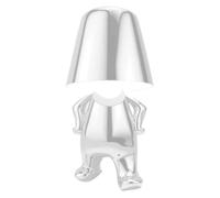 (silver, C) Bedside Touch Table Lamp, Gold Thinker Lamp Desk Light Cordless Rechargeable Portable Decorative Nightstand Lamp With Usb Charging