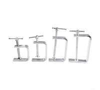 Silver C Clamp, 2pcs 50 100mm, for IDEAL for Wood Clamping, Stone Slabs, and Plastic Fixing (0-50MM)