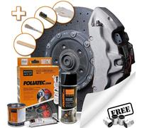 SILVER Car Brake Caliper Paint Lacquer Kit Heat Resistant FOLIATEC FT2172+CP