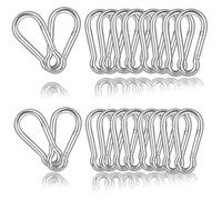 Silver Carabiner Clips 6CM Spring Snap Hooks M6 20PCS Small Carabiners Galvanized Steel Quick Links Caribiniers for Outdoor Hiking Camping Hammocks Dog Leashes Backpack