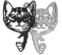 Silver Cat Cutting Dies, Metal Cutting Dies Embossing Stencil for Scrapbooking, Cards, Card Making Scrapbooking Cutting Dies