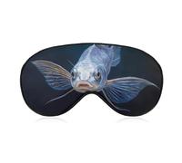 Silver Catfish Fish Fashion Sleep Eye Mask Soft Covers for Sleeping with Adjustable Strap