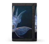Silver Catfish Fish Trifold Wallet for Men Credit Card Holder Wallets