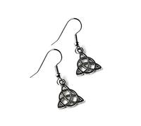 Silver Celtic Knot Earrings, Triquetra Earrings, Trinity Knot Earrings on Sterling Silver Hooks