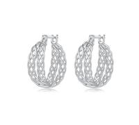 Silver Celtic Knot Hoop Earrings for Women Sterling Silver Intertwining Round Double Huggie Hoops Jewellery Christmas Birthday Gifts for Women