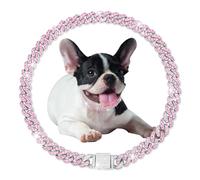 silver chain cuban collars for dogs silver metal chain choke collar for dogs walking with design safety buckle cuban crystal collar for mascot