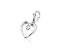 Silver Charm with Lobster Clasp 925 Silver Love Heart Clip on Charm for Bracelet, Anklet or Necklace Women’s Clasp Charm Compatible with All Charm Bracelets