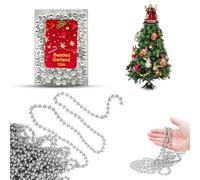 Silver Christmas Bead Garland 10M (33ft) - Metallic Bead Chain for Xmas Tree Decorations, Christmas Party, Wedding, Home Decor & Holiday Crafts