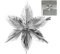 Silver Christmas Foil Ceiling Decorations Hanging 60cm, Indoor Outdoor Xmas Decorations for Door and Window