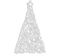 Silver Christmas Tree Cutting Dies Metal Die Cuts Xmas Star Tree Embossing Stencils for DIY Scrapbooking Card Making Craft Decorative Die Cutting Embossing