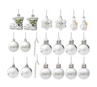 Silver Christmas Tree Decorations, Set of 20 Atmospheric Reusable Ornaments for Christmas, Easy to Suspend