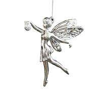Silver Christmas Tree Ornaments - 12x11cm Silver Hanging Decorations | Electroplated Glossy ABS Material Waterproof - Holiday Decor, Tree, Home Decoration, Gift