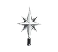 Silver Christmas Tree Star Topper Shatterproof Glitter Star Decoration