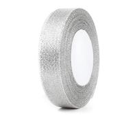 Silver Christmas Wrapping Ribbon for Gift Wrapping, 20mm Glitter Organza Christmas Organza Satin Ribbons, DIY Crafts Gift Wrap for Xmas Decoration F6-SDBZSD(Silver)