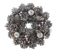 (Silver ) Christmas Wreath | Glitter Pinecone Decoration