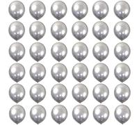 Silver Chrome Balloons,Mini Metallic Silver Balloons 5 inch,36 Pcs Thick Natural Latex Balloon Shiny Birthday Party Tiny Decors for Baby Showers,Engagement Wedding,Graduation Party