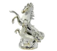 Silver Chrome Horse And Foal Ornament With Crushed Diamond Crystal Elegant Statue For Home Shelf Décor