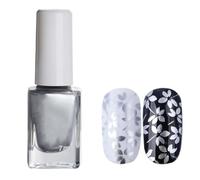 Silver Chrome Nail Polish, Quick Drying Long Lasting Metallic Mirror Effect, Water-Based Breathable Nail Varnish, Non-Toxic & Chip Resistant