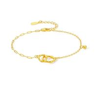 Silver Circle Double Infinity Beaded Chain Friendship for Women Mom Lover Gold Jewelry Birthday Aniversary 6.3-7.5Inch/16+3cm