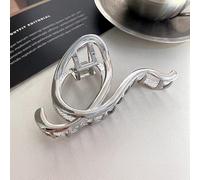 Silver Circle Geometry Metal Hair Claw Clips, Large Hair Claw Nonslip Barrettes Non-Slip No Broken Strong Hold Clamps Fashion Accessories for Woman and Girls With Long Thick Thin Curly