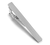Silver Classic Grid Tie Clip, Men's Minimalist Ties Pin, Stainless Steel Elegant Tie Clips, Business Man Dad Boyfriend Husband Gift for Fathers Day Wedding Birthdays Ect