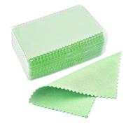 Silver Cleaning Cloths 50pcs Sterling Silver Cleaning Cloth Polishing Gold Jewelry Soft Wipe Individually Packaged(10x6.3cm-Green)