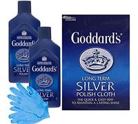 Silver Cleaning Polishing Bundle with 2x Long Term Silver Polish 125ml and 1x Silver Polish Cloth - Tarnish Remover, Protector, High Shine