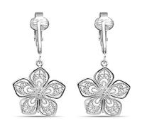 Silver Clip On Earrings For Women, They Look Pierced, Don't Pinch & Won't Fall Off, Hypoallergenic & Lightweight, Silver, silver