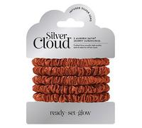 Silver Cloud Auburn Skinny Satin Scrunchies 5 Pack