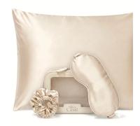 Silver Cloud Caramel Satin+ Beauty Sleep Gift Set Pillowcase, Sleep Mask & Scrunchies