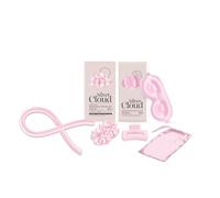 SILVER CLOUD Contour Sleep Mask & Heatless Curler Set, Satin, Silver Ion Protection, with Travel Pouch, for Lash Protection and Overnight Curls